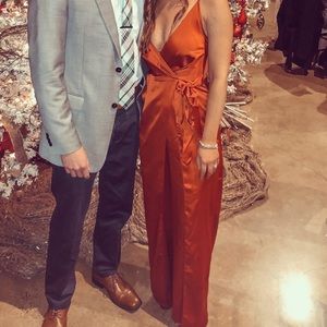 ASOS DESIGN split front satin cami jumpsuit